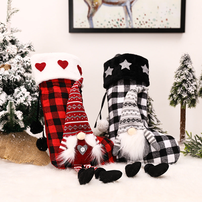 Christmas Stockings With Gnome Charm for Festive Mantels