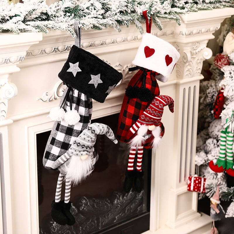 Christmas Stockings With Gnome Charm for Festive Mantels