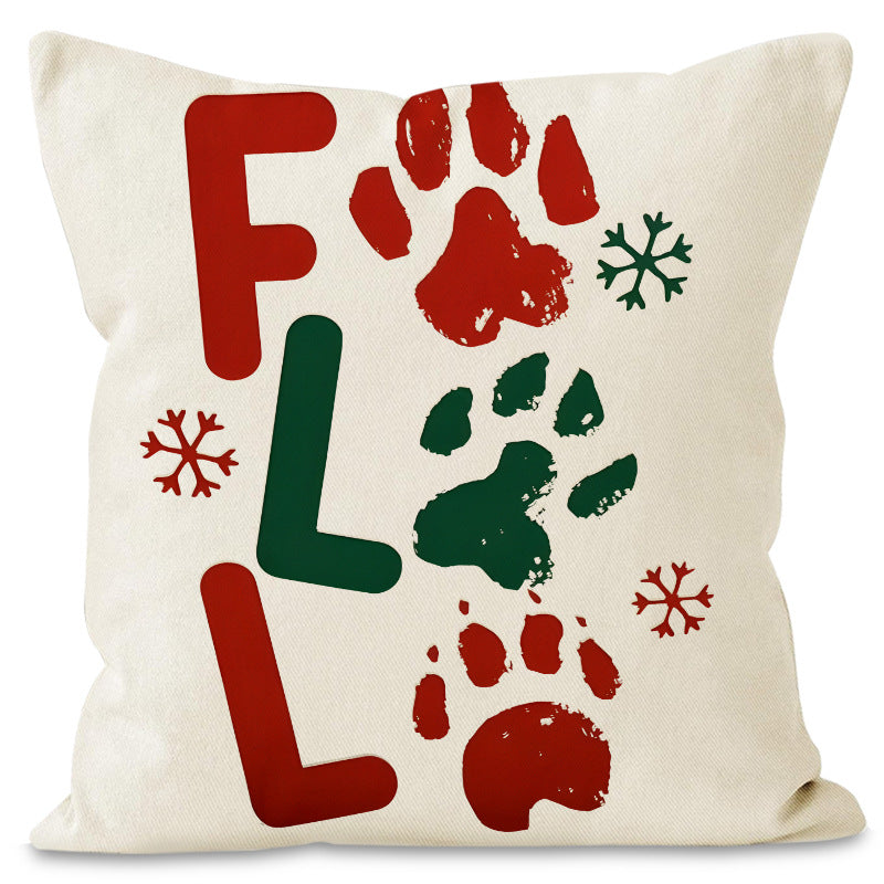 Christmas Cat Pillow Cover for Cozy Festive Sofa Style