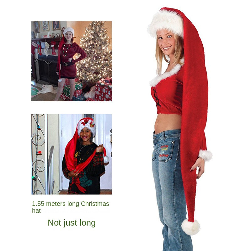 Extra-Long Christmas Hat | 1.55m Plush Santa Fun