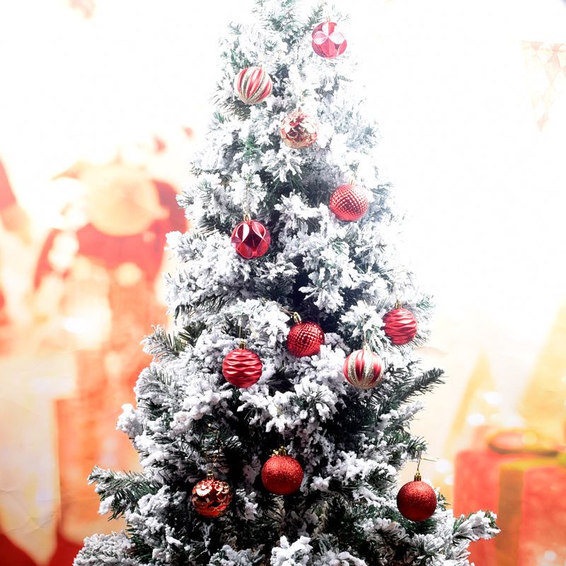 Christmas Tree Ornaments 12-Piece Glitter Bauble Set