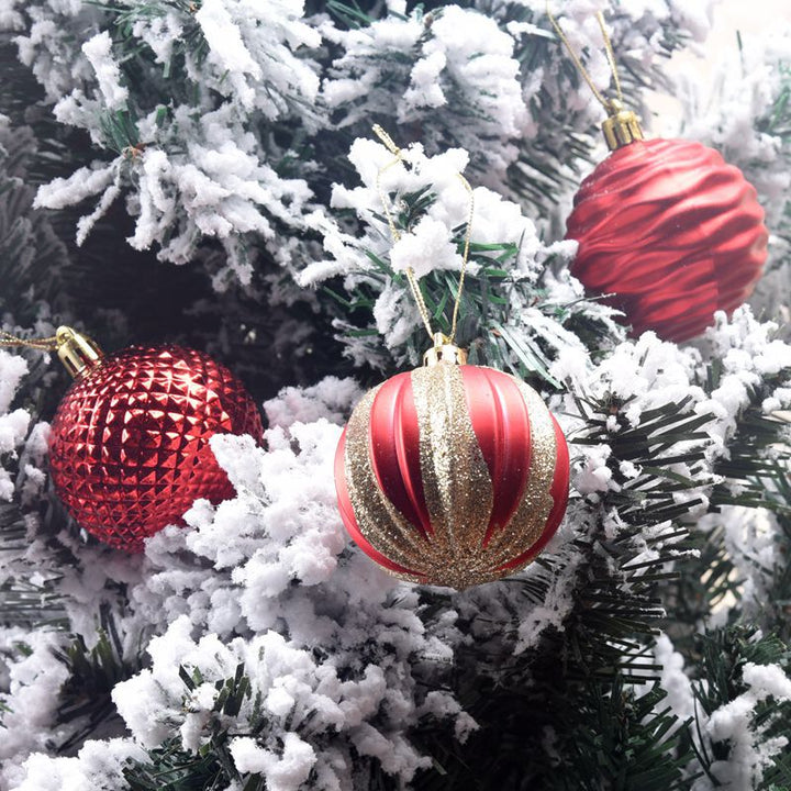 Christmas Tree Ornaments 12-Piece Glitter Bauble Set