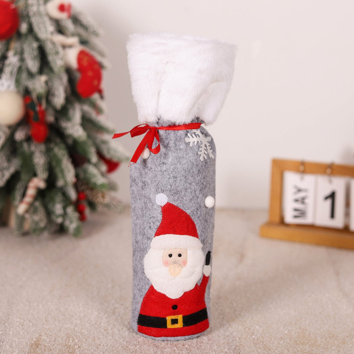 Christmas Wine Bottle Covers, 3-Pack Holiday Decor