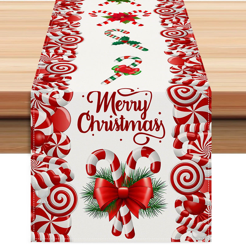 Christmas Table Runner | Festive Candy Cane Decor