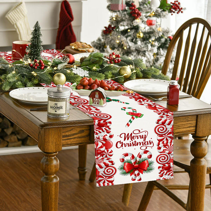 Christmas Table Runner | Festive Candy Cane Decor