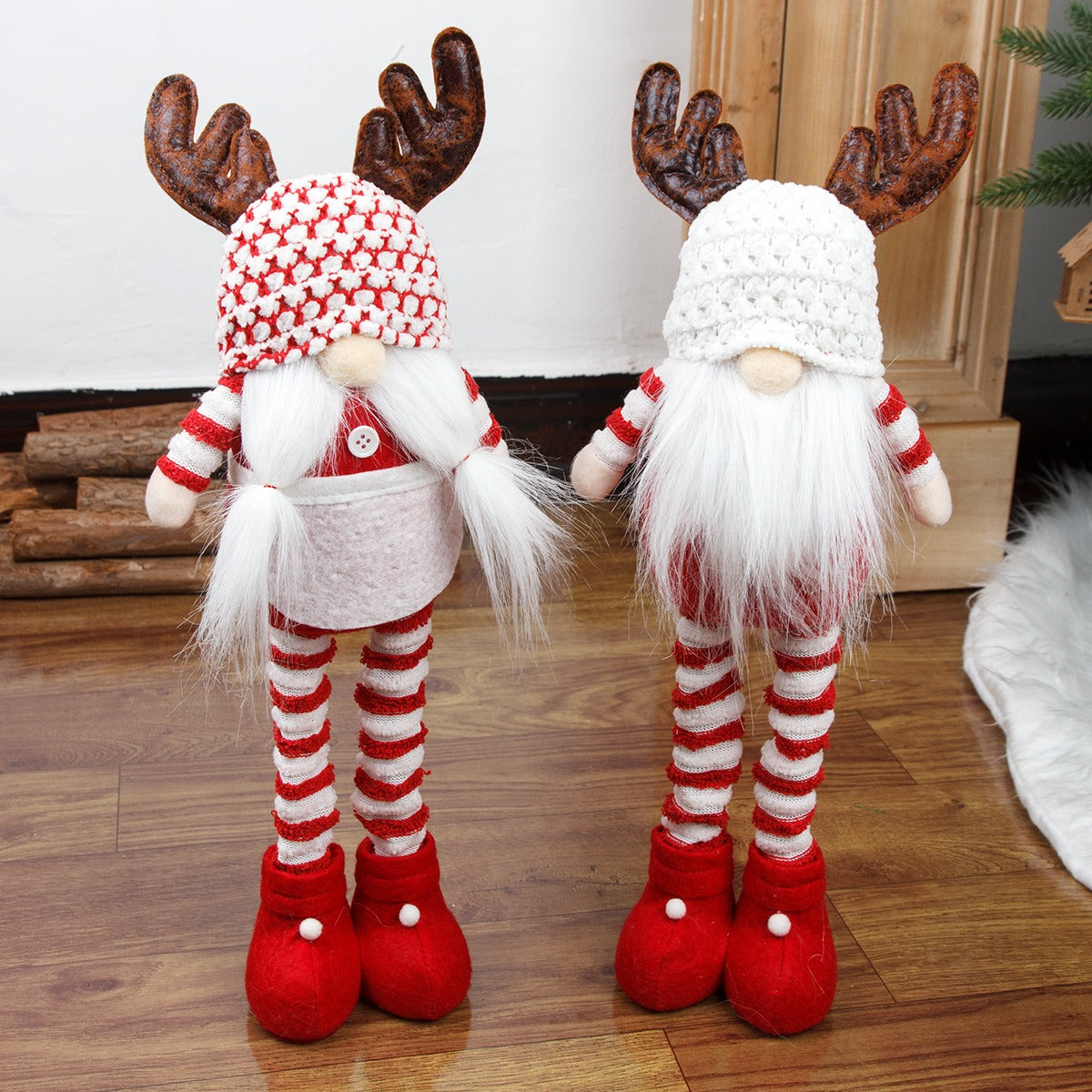 Christmas Reindeer Gnome Decor for Festive Displays