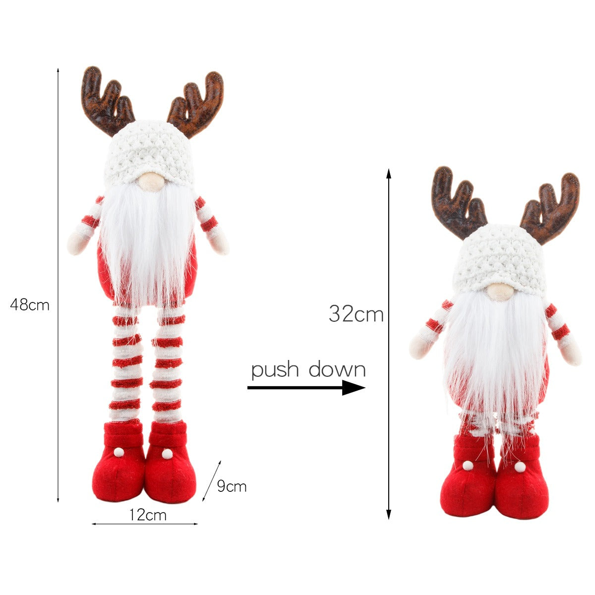 Christmas Reindeer Gnome Decor for Festive Displays