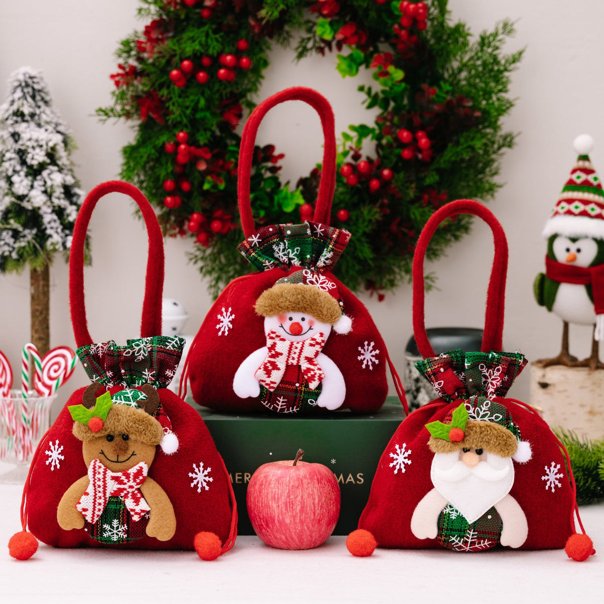 Christmas Gift Bag for Festive Small Gifts & Candy