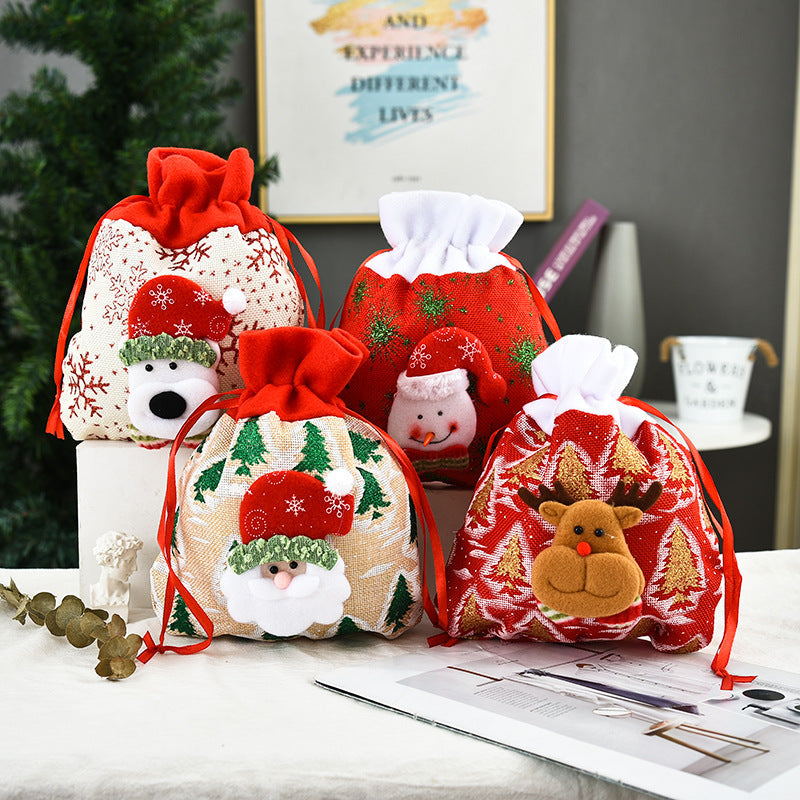 Christmas Gift Bag With Reusable 3D Character Decor