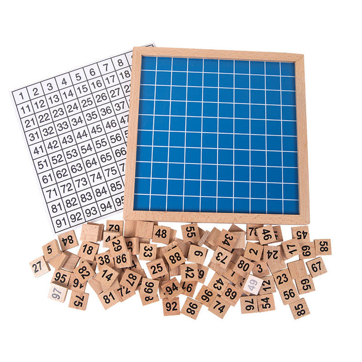 Wooden Hundred Number Board for Early Math Learning