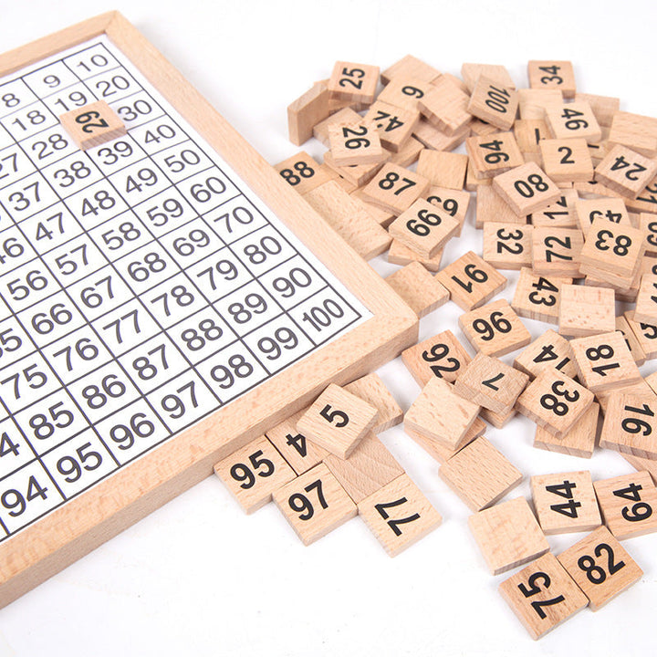 Wooden Hundred Number Board for Early Math Learning