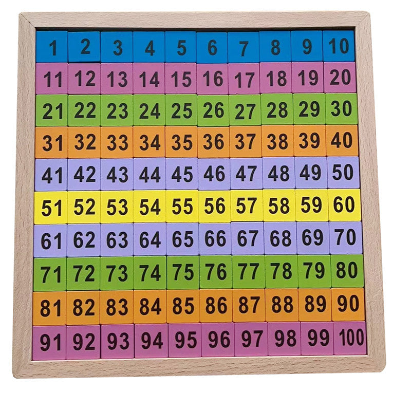 Wooden Hundred Number Board for Early Math Learning
