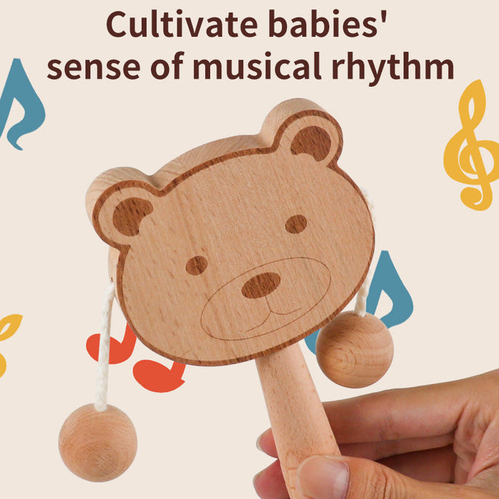 Wooden Baby Rattle for Screen-Free Musical Learning