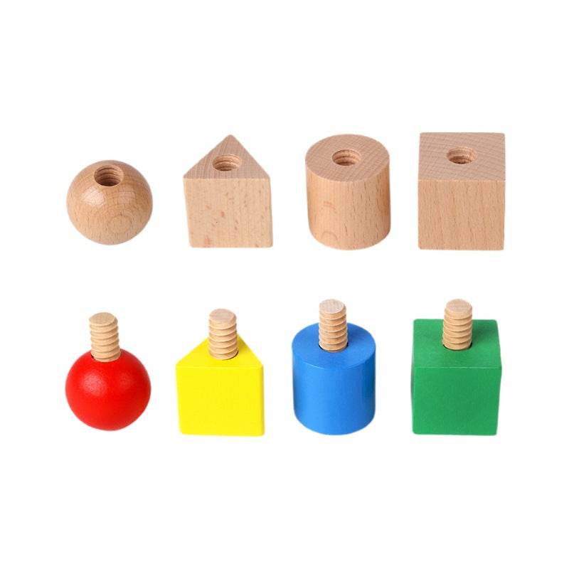 Wooden Shape Matching Toy for Fine Motor Skill Practice