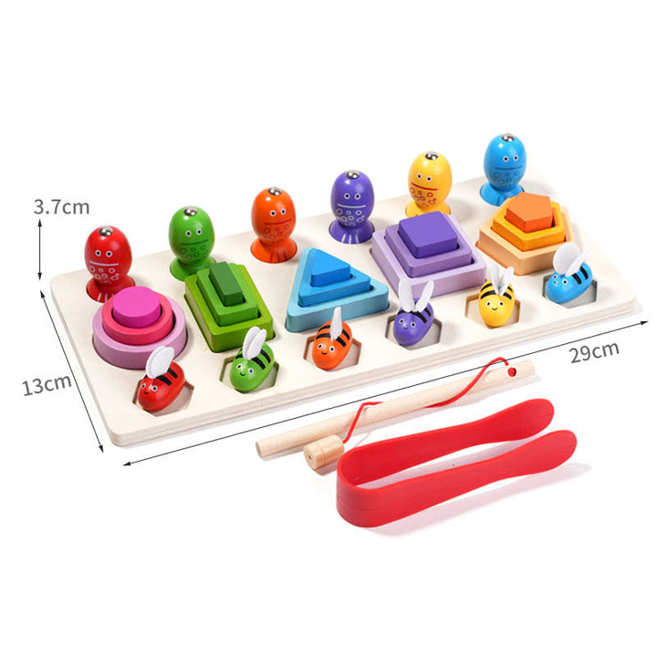 Wooden Montessori Toy for Shape Matching & Fine Motor