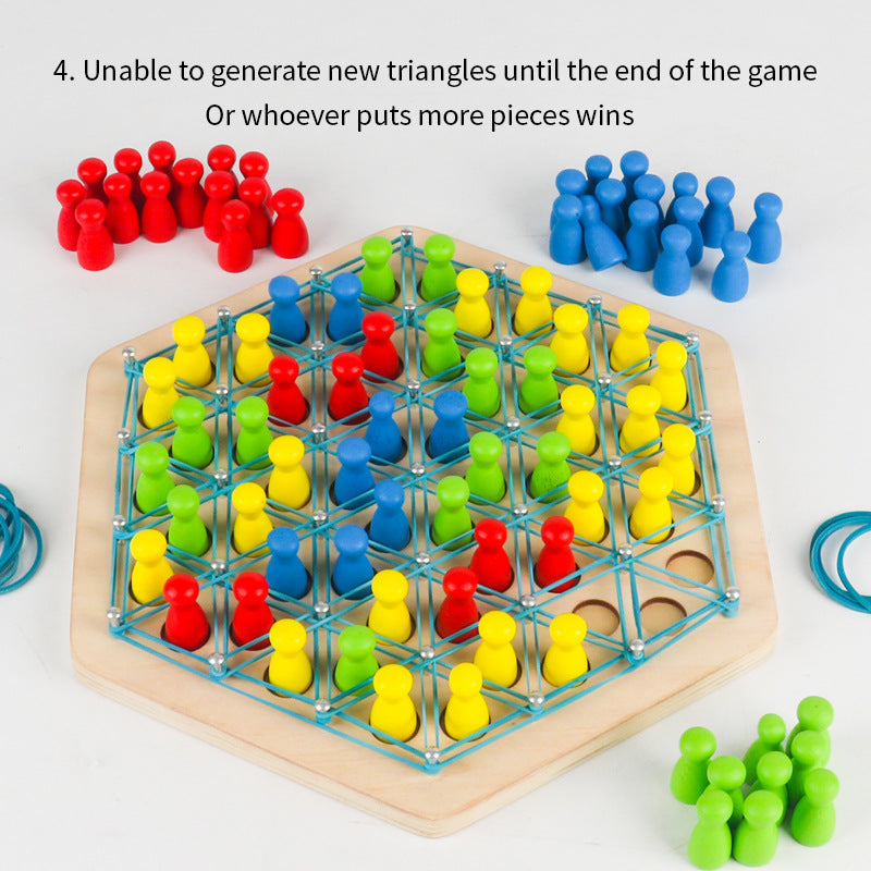 Wooden Triangle Strategy Game for Family Brain Play