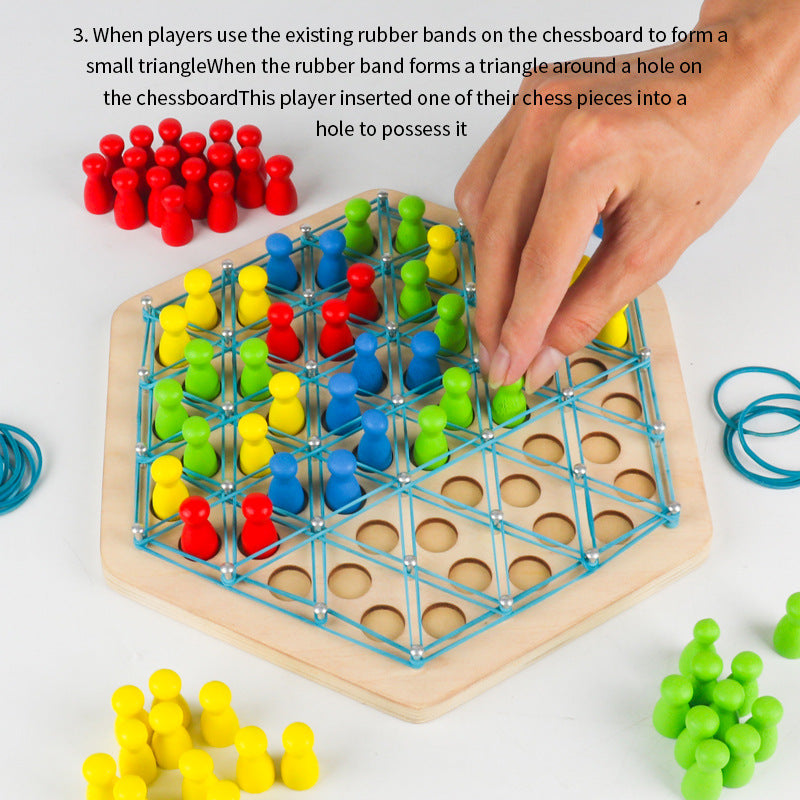 Wooden Triangle Strategy Game for Family Brain Play