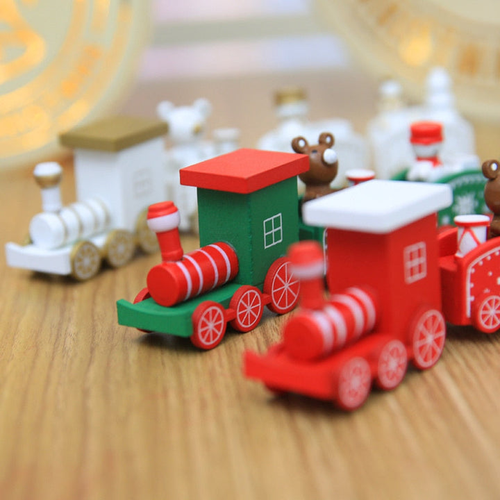 Wooden Christmas Train Decoration for Holiday Cheer