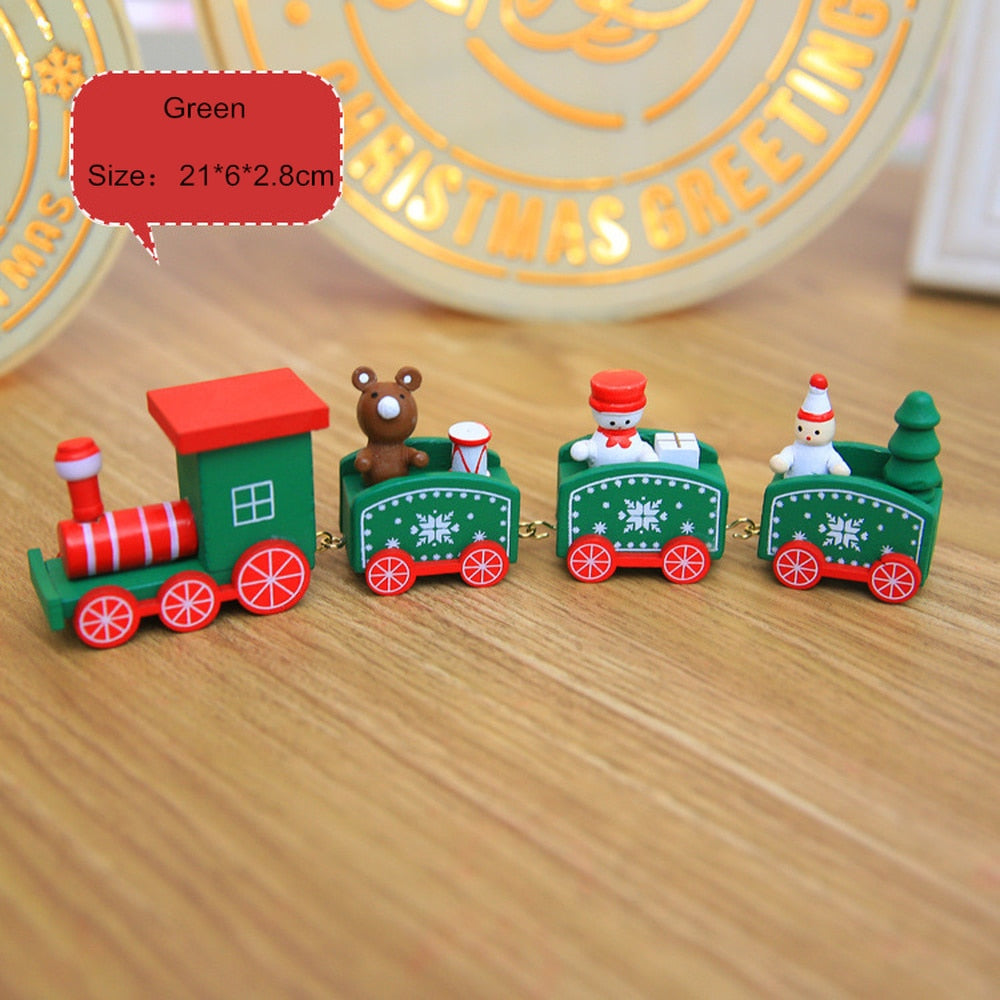 Wooden Christmas Train Decoration for Holiday Cheer