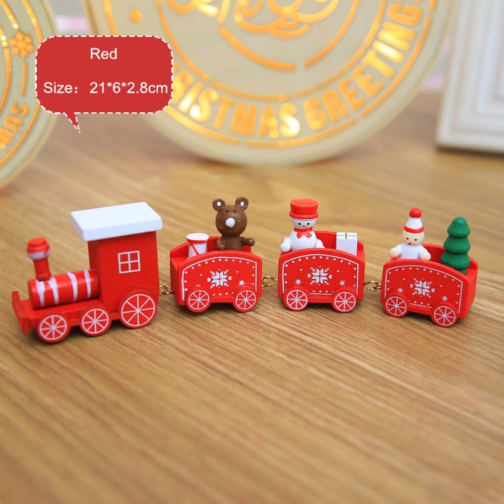 Wooden Christmas Train Decoration for Holiday Cheer