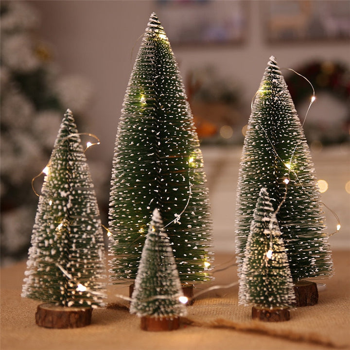 Mini Christmas Trees for Snowy Tabletop Holiday Displays