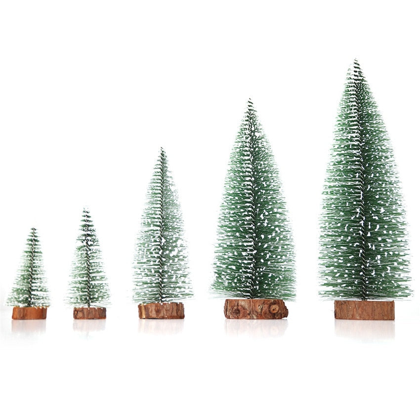 Mini Christmas Trees for Snowy Tabletop Holiday Displays