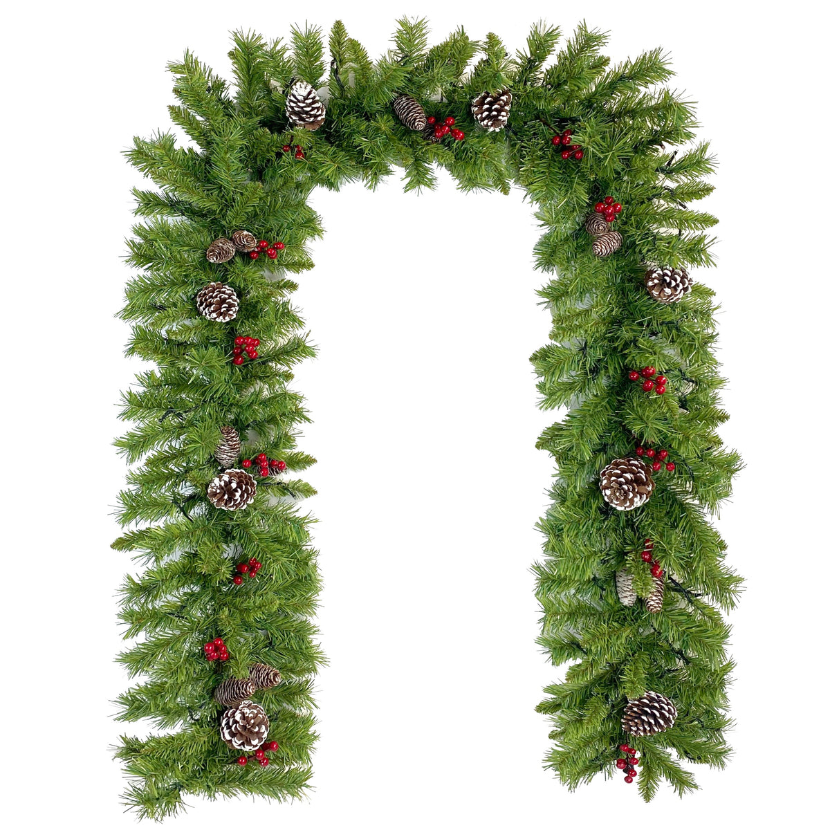 Lit Christmas Entrance Tree Set with Wreath and Garland