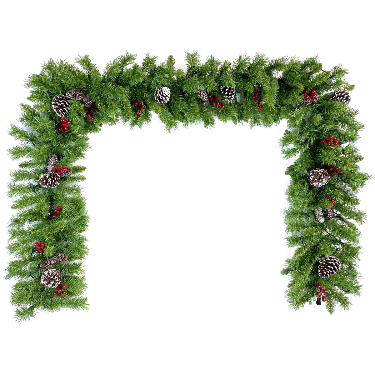 Lit Christmas Entrance Tree Set with Wreath and Garland