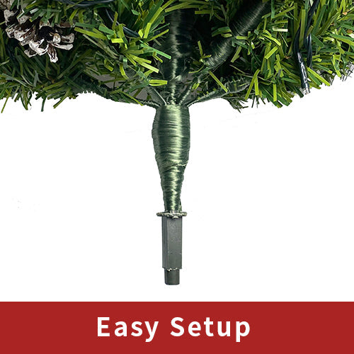 Lit Christmas Entrance Tree Set with Wreath and Garland