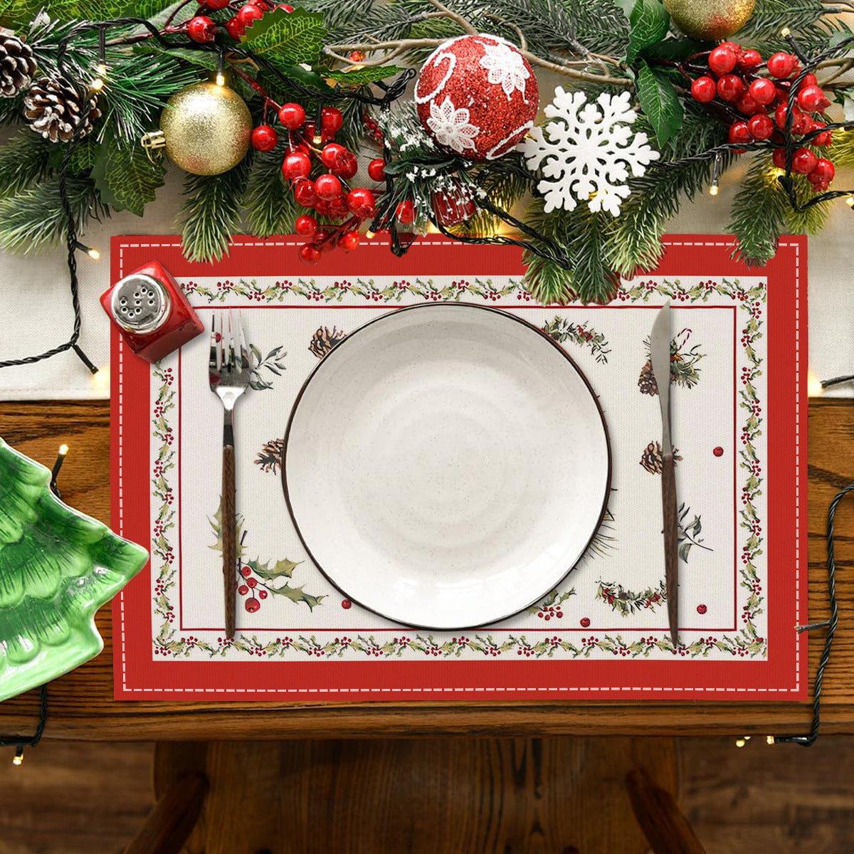 Christmas Print Placemats for Festive Table Settings