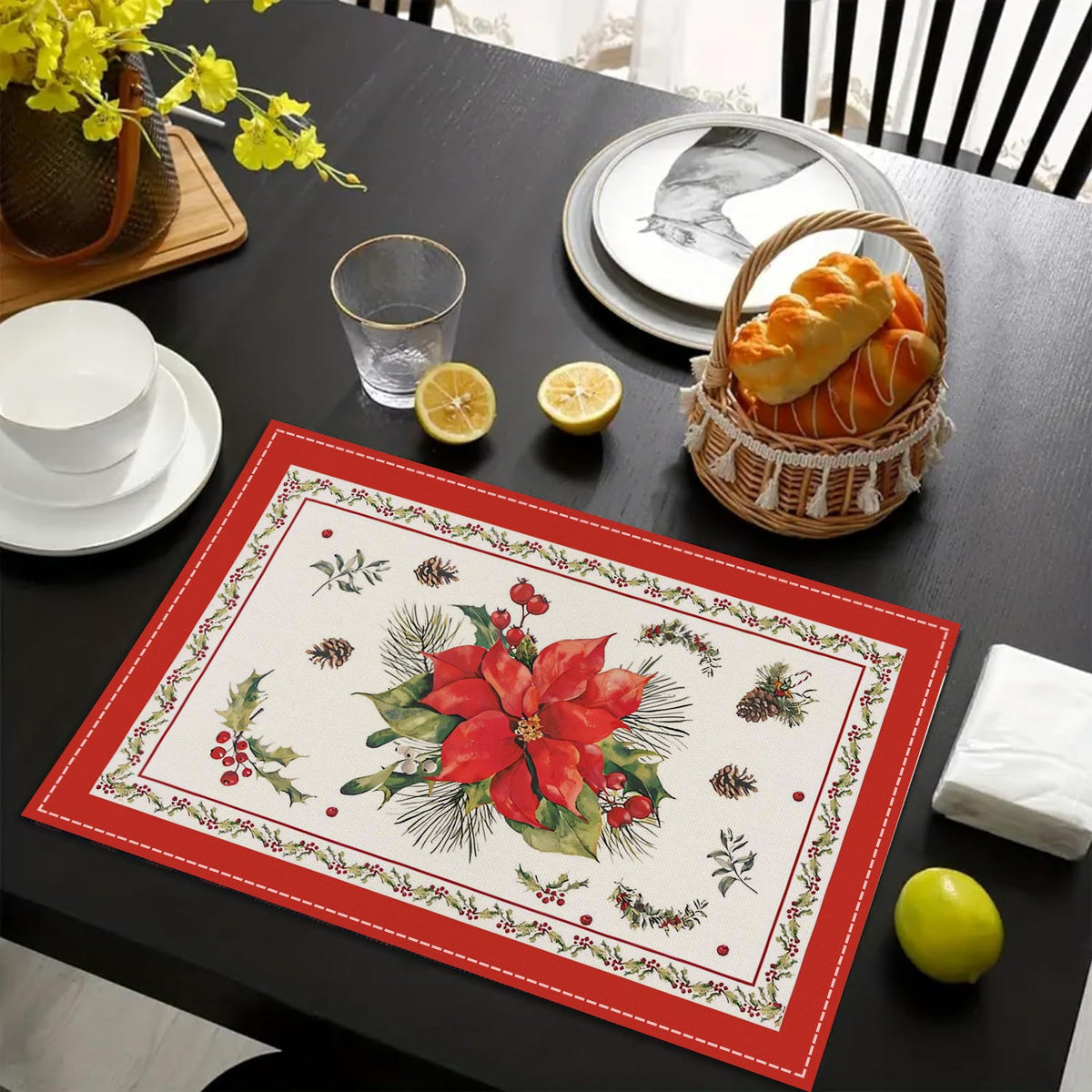 Christmas Print Placemats for Festive Table Settings