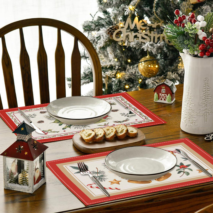 Christmas Print Placemats for Festive Table Settings