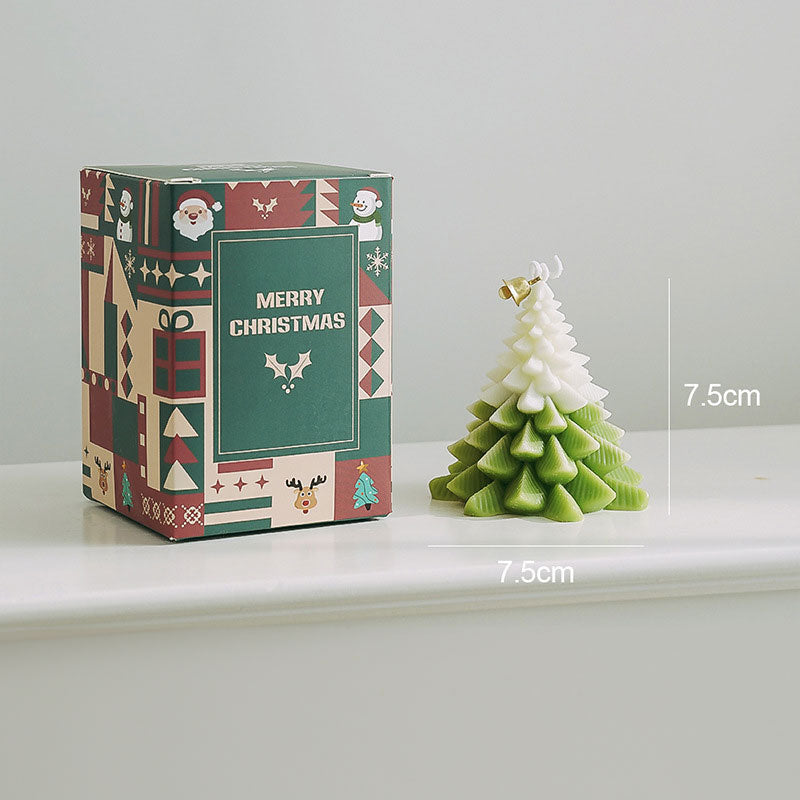 Christmas Tree Candle - Handmade Holiday Table Decor