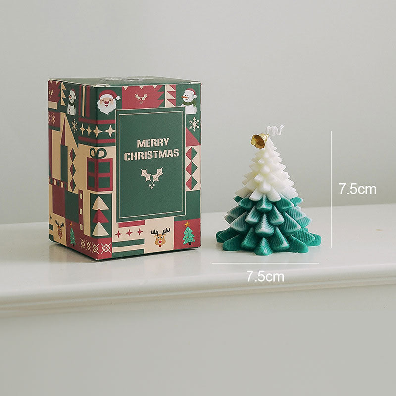 Christmas Tree Candle - Handmade Holiday Table Decor