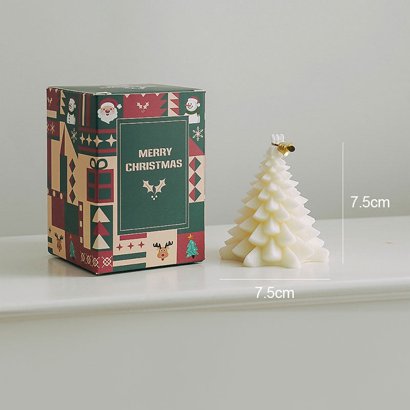 Christmas Tree Candle - Handmade Holiday Table Decor