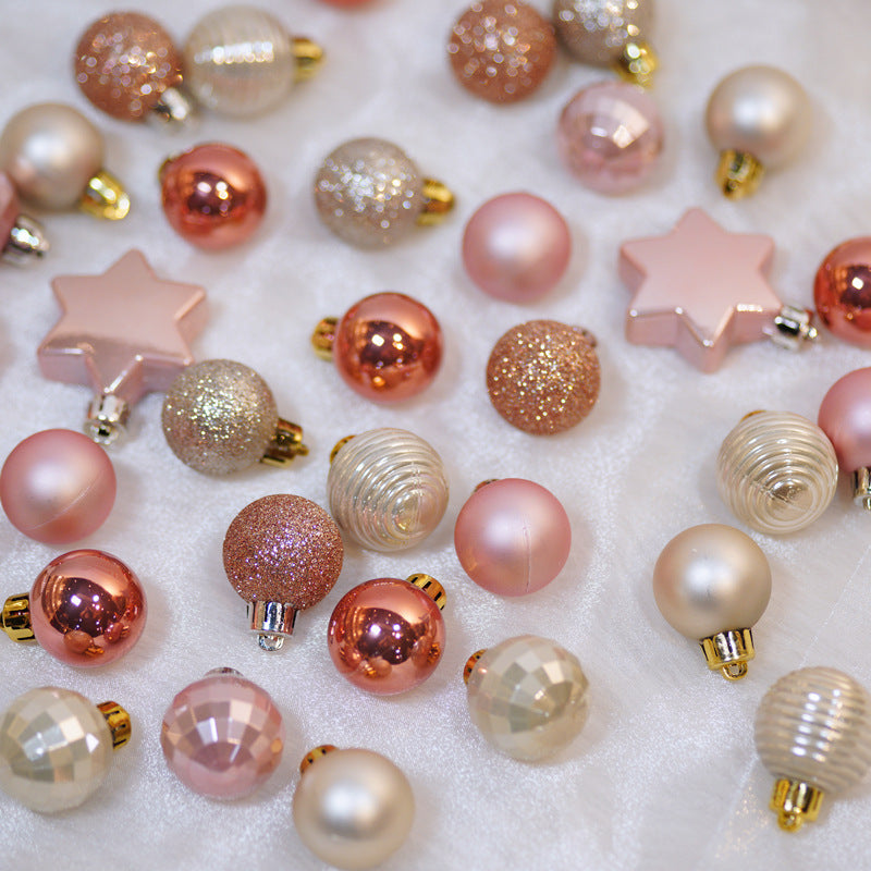 3cm Christmas Tree Ornaments In Light Gold & Rose Gold