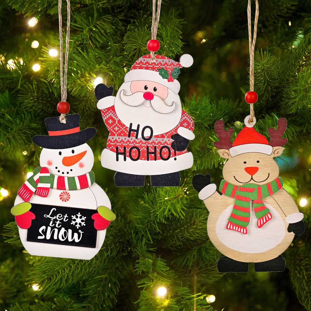 Wooden Christmas Ornaments Set for a Festive Tree