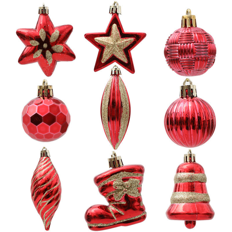 Christmas Tree Ornaments: 39-Piece Red & Gold Collection