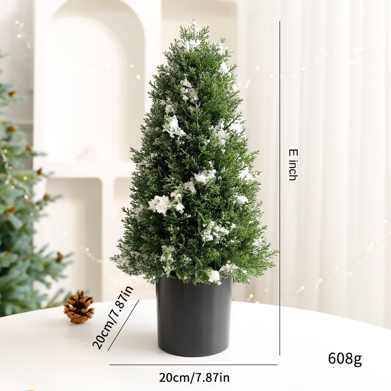 Christmas Tree Pot Decor with Red Berries for Tables