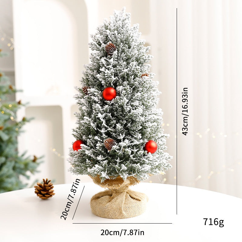 Christmas Tree Pot Decor with Red Berries for Tables
