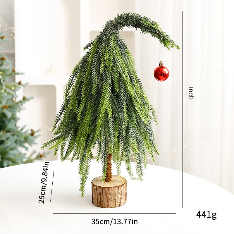 Christmas Tree Pot Decor with Red Berries for Tables