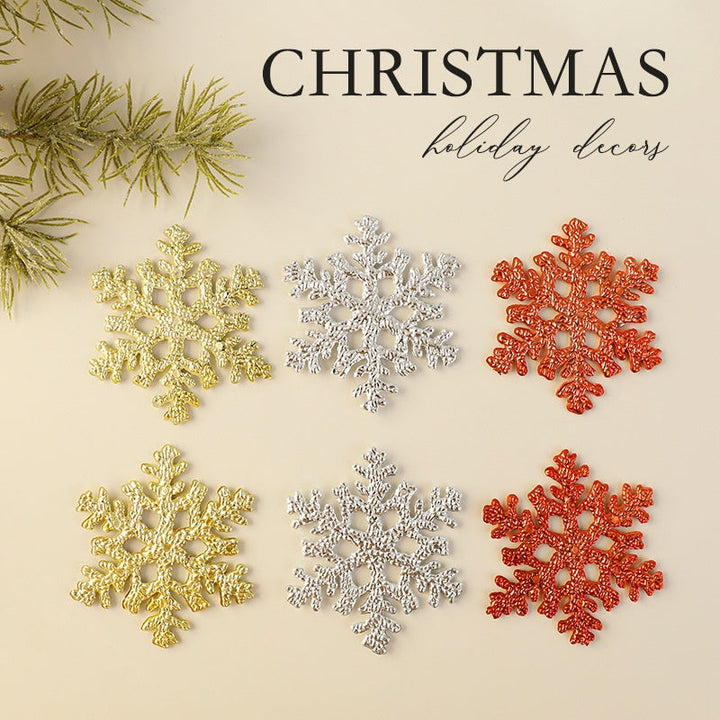 Champagne Gold Snowflake Ornaments for Christmas Trees