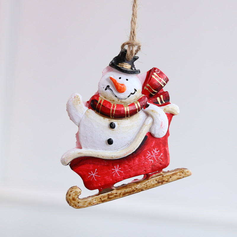 Christmas Tree Ornaments | Hand-Painted Sleigh Decor