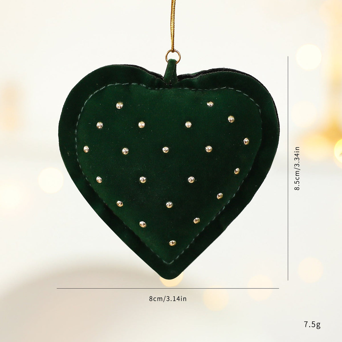 Christmas Tree Ornaments: Plush Heart & Bow Decor Set