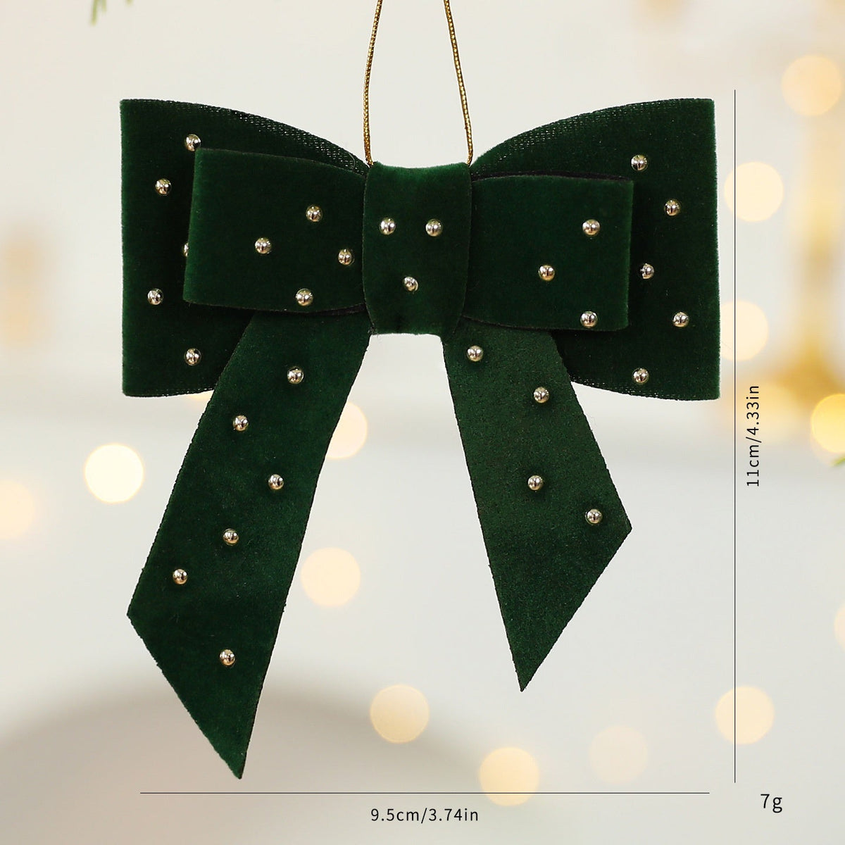 Christmas Tree Ornaments: Plush Heart & Bow Decor Set
