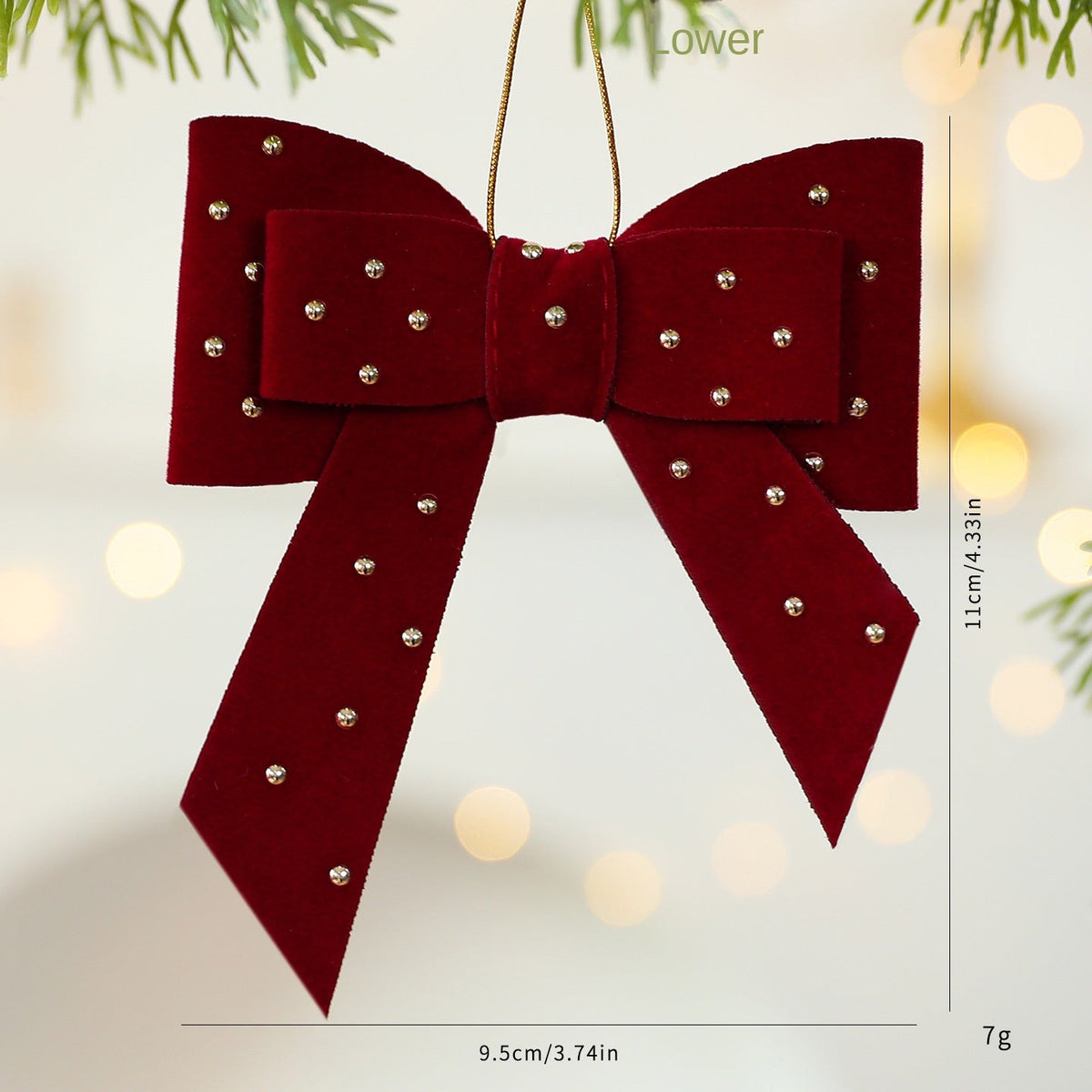 Christmas Tree Ornaments: Plush Heart & Bow Decor Set