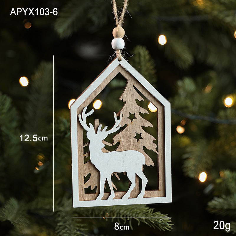 Wooden Christmas Tree Ornaments for Cozy Woodland Decor