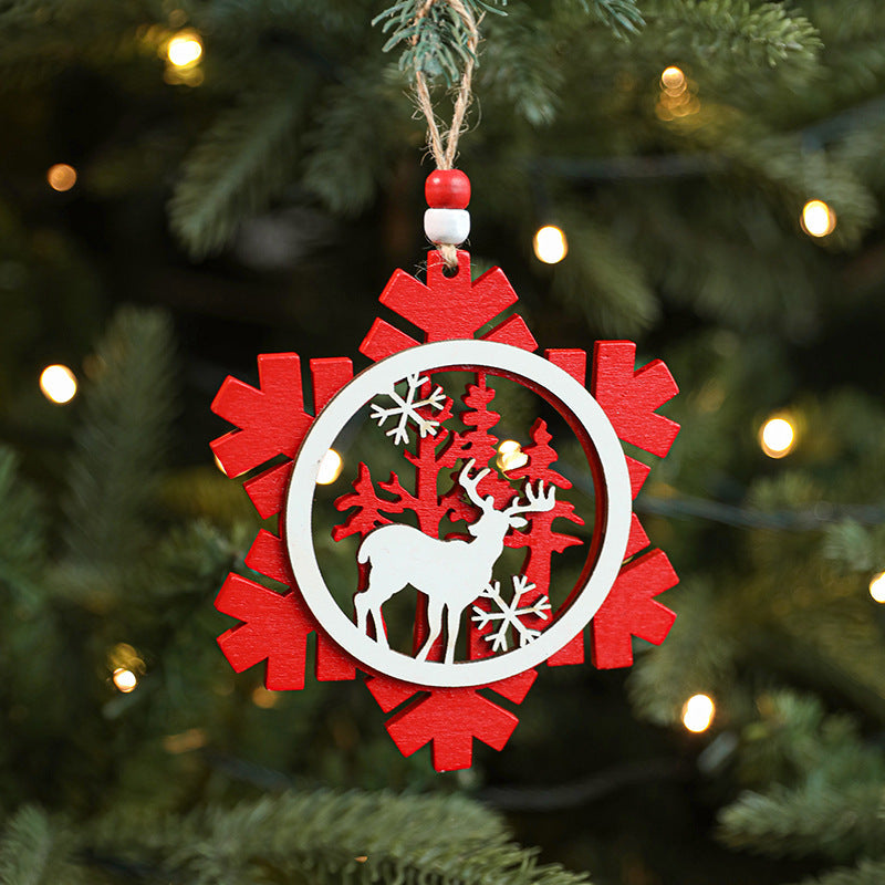 Wooden Christmas Tree Ornaments for Cozy Woodland Decor