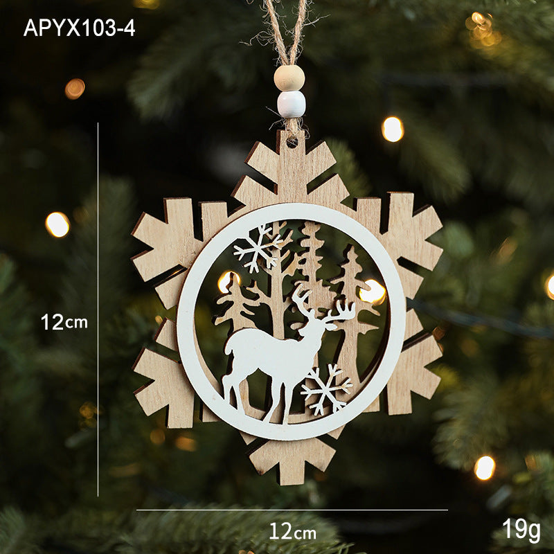 Wooden Christmas Tree Ornaments for Cozy Woodland Decor