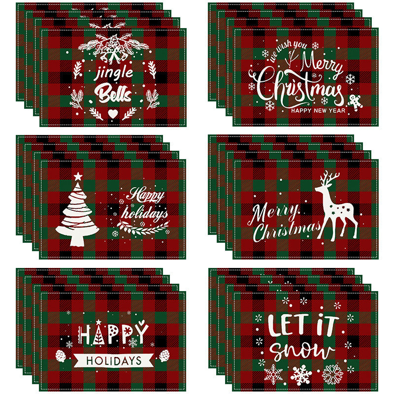Christmas Placemats for Festive Plaid Table Settings